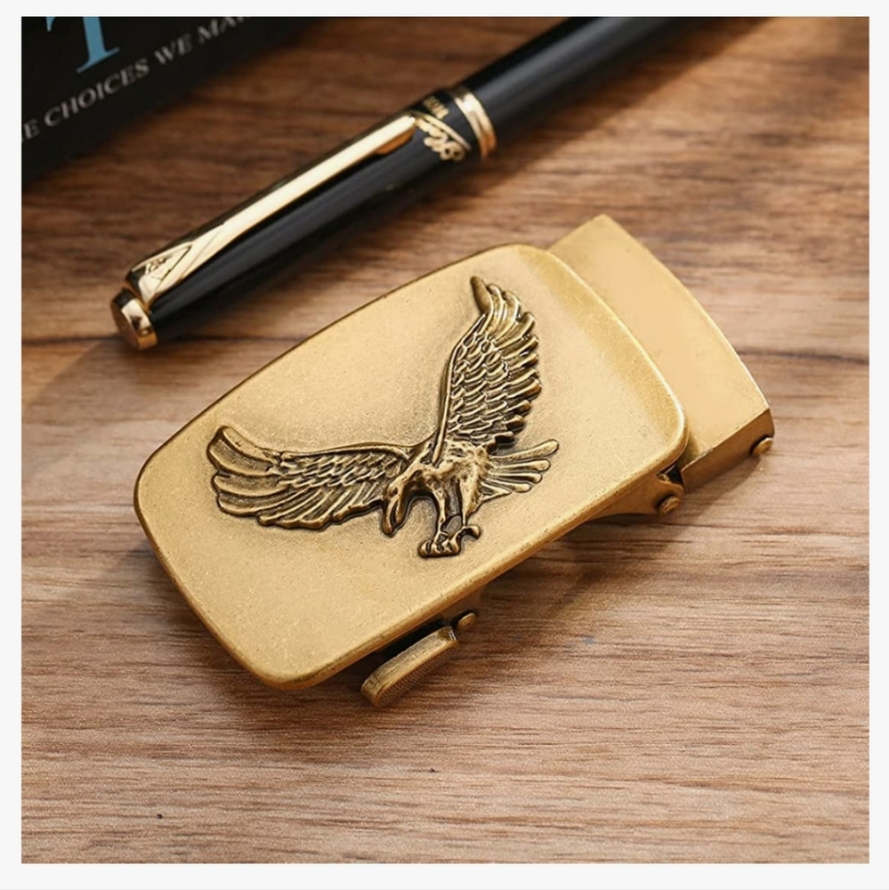 New eagle automatic click belt buckle approximately 3.75 inch